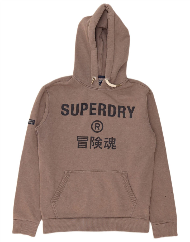 Superdry Grafisk hættetrøje til mænd mellemgrå bomuld