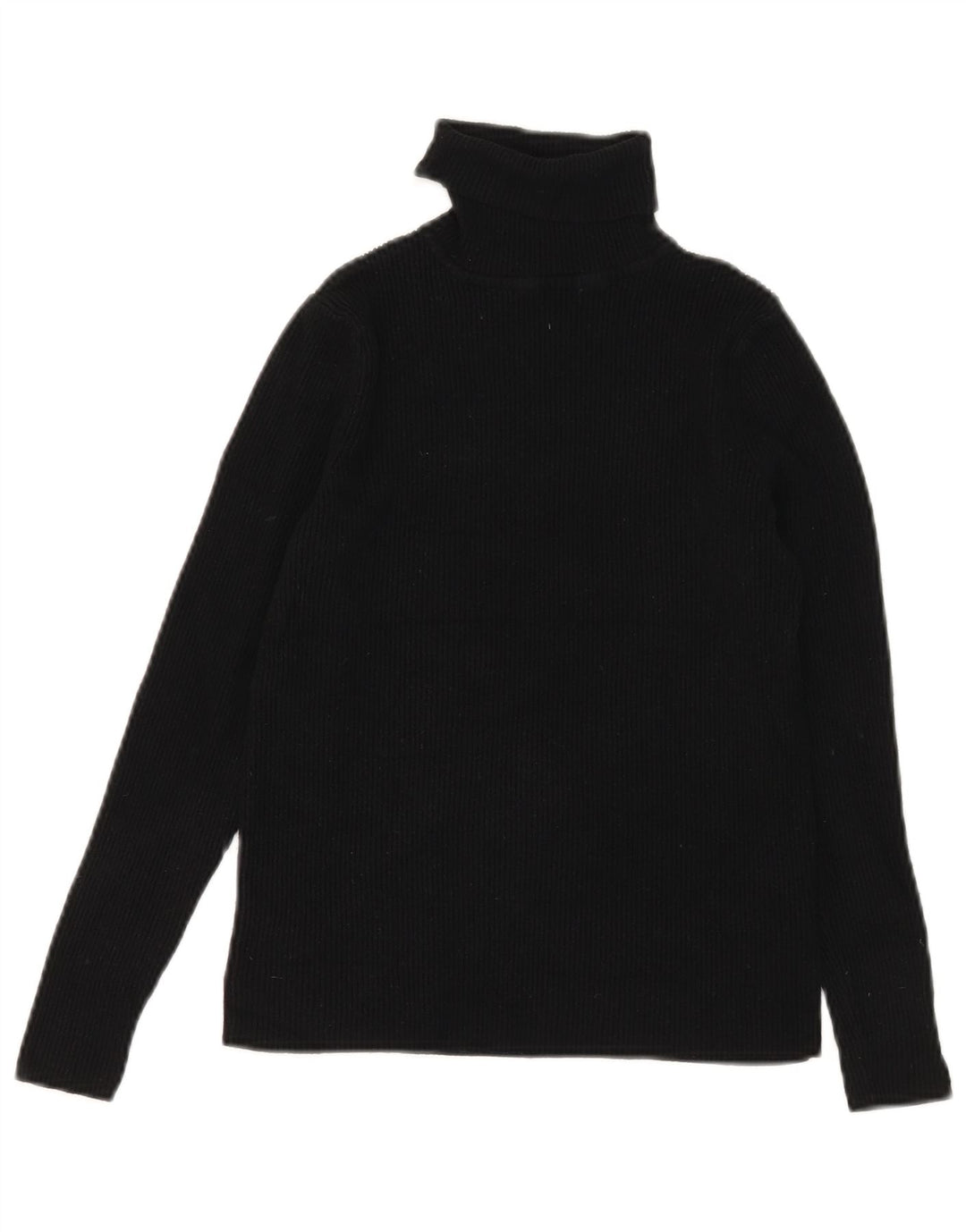 Marks & Spencer Dame Crop Roll Neck Jumper Sweater UK 12 medium Sort