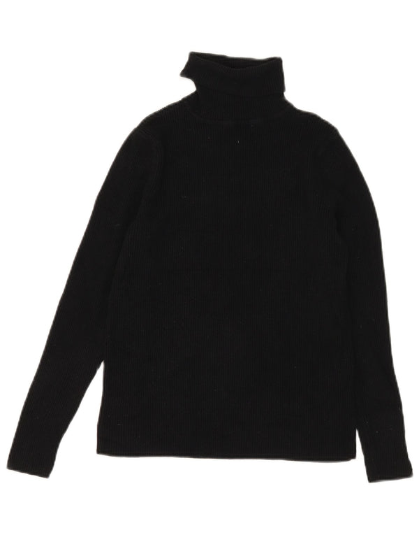 Marks & Spencer Dame Crop Roll Neck Jumper Sweater UK 12 medium Sort