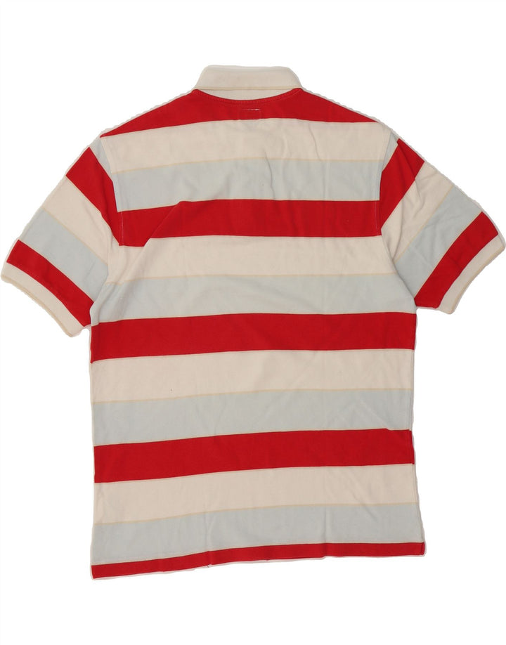 HENRY COTTONS Mens Polo Shirt Medium Red Striped Cotton Vintage Henry Cottons and Second-Hand Henry Cottons from Messina Hembry 