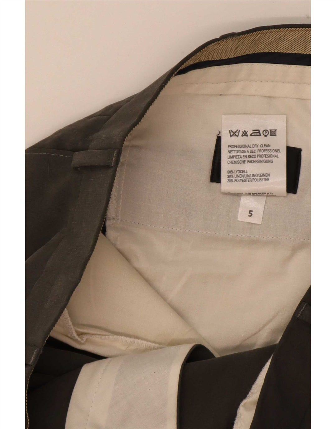 Marks & Spencer Herre Pegged Suit Bukser W38 L31 Grå Lyocell