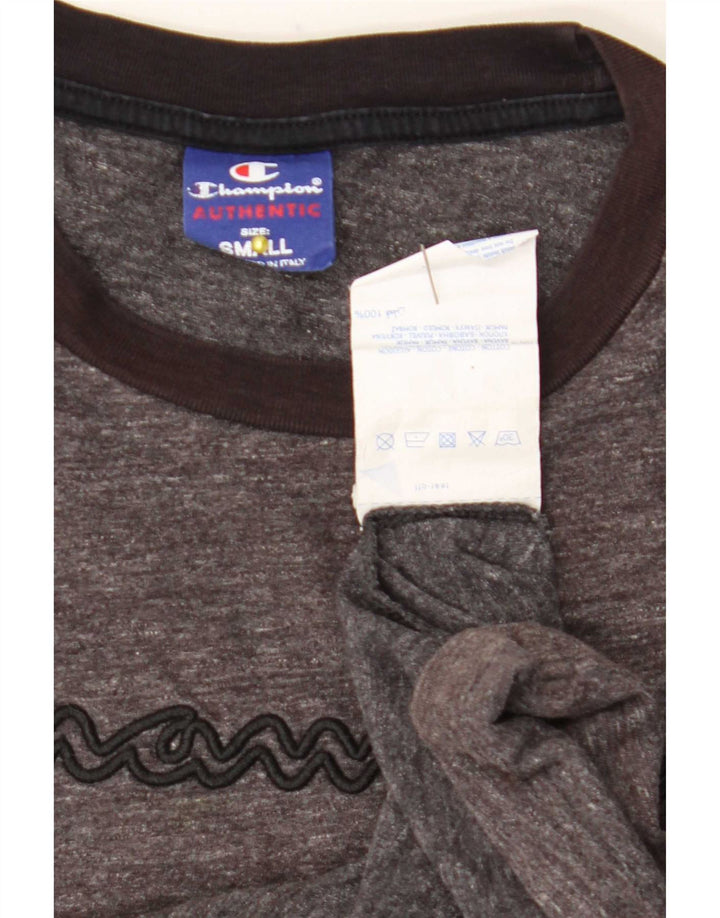 Champion Kvinder Oversized Grafisk T-Shirt Top UK 10 Små Grå Flecked