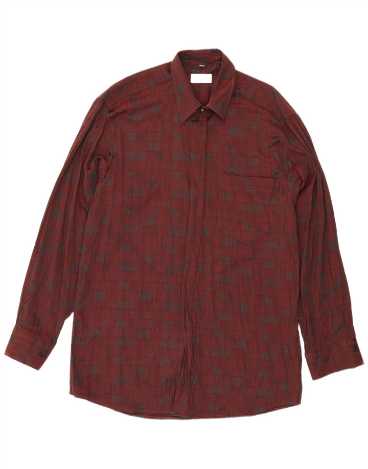 Canda herreskjorte str. 39/40 Medium Burgundy Geometric Viscose