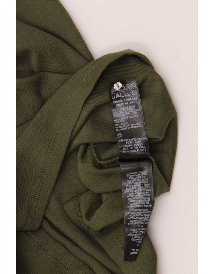 Marks & Spencer Dame One Shoulder Top UK 12 Medium Khaki Cotton