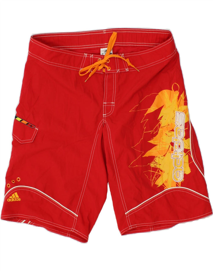 ADIDAS grafiske badeshorts til mænd, medium rød polyester