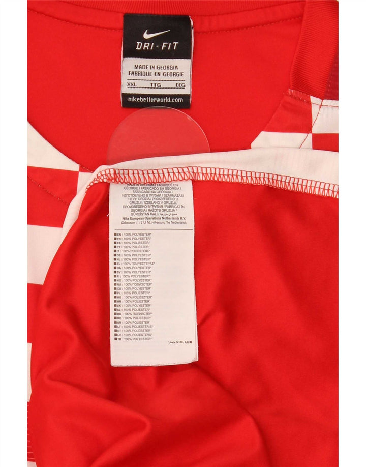 Nike herre Dri Fit T-shirt top 2XL rød geometrisk polyester