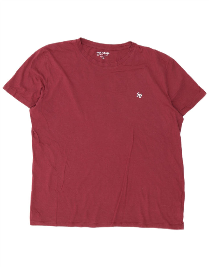 Jack & Jones Herre T-Shirt Top XL Burgundy
