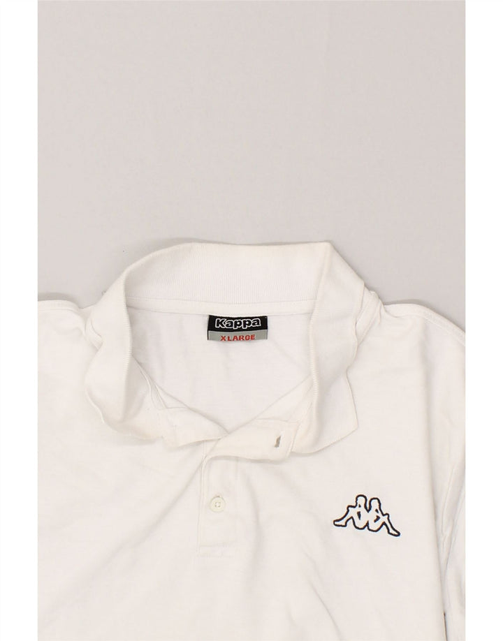 KAPPA Mens Polo Shirt XL White Cotton Vintage Kappa and Second-Hand Kappa from Messina Hembry 