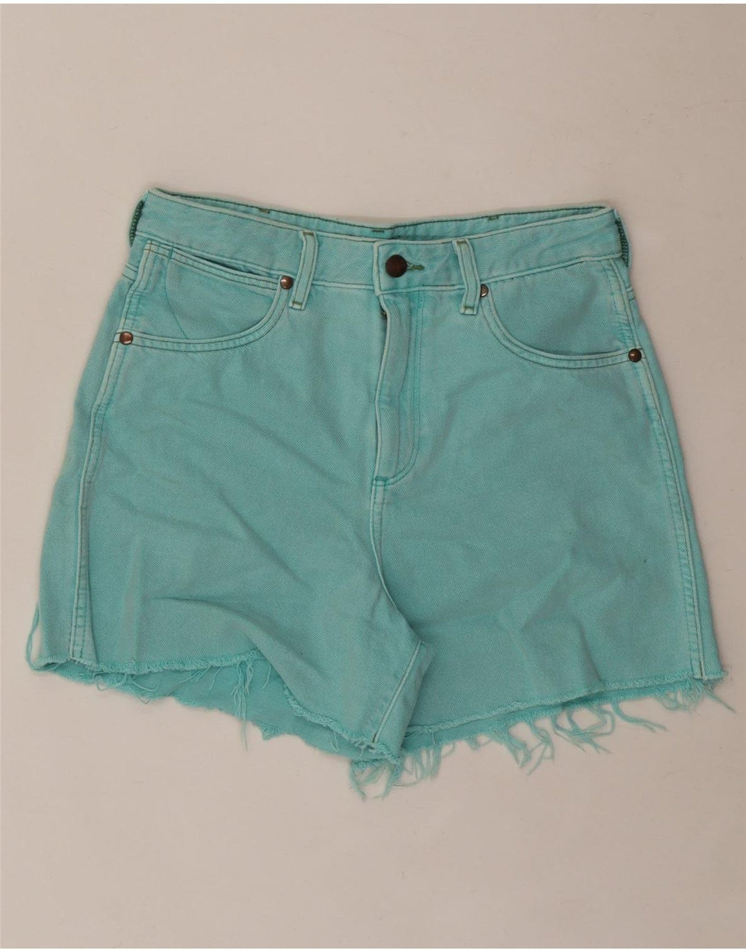 WRANGLER denimshorts til kvinder W28 Medium turkis bomuld