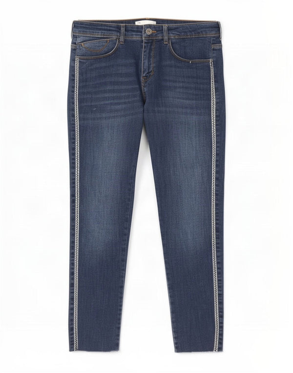 Zara Dame Straight Jeans EU 40 Medium W30 L27 Blå