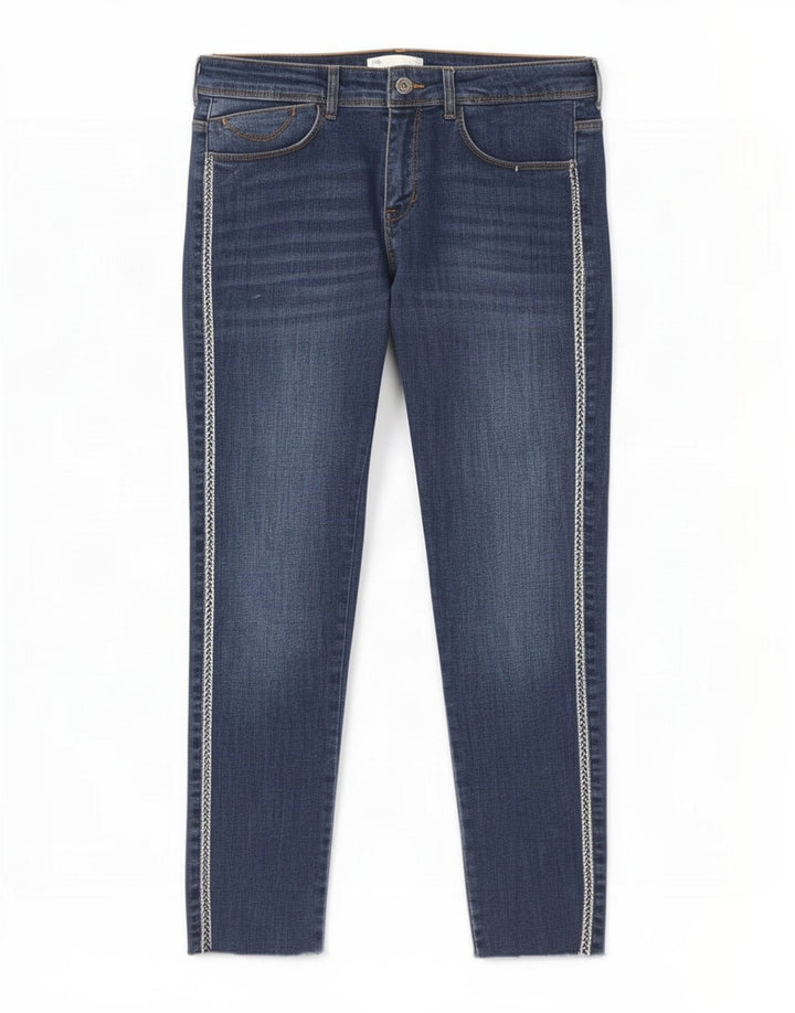 Zara Dame Straight Jeans EU 40 Medium W30 L27 Blå