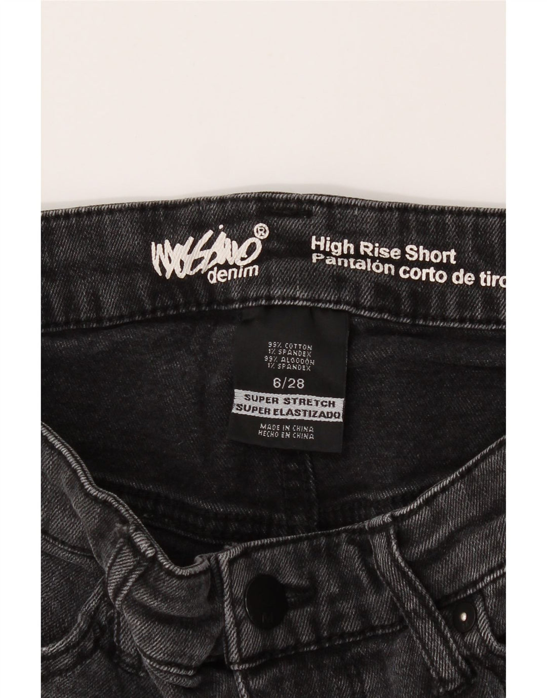MOSSIMO Womens High Waist Denim Shorts US 6 Medium W28 Black Cotton Vintage Mossimo and Second-Hand Mossimo from Messina Hembry 