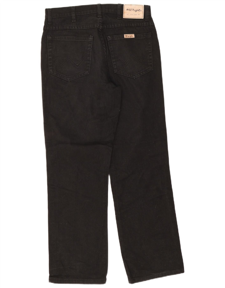 Wrangler Herre Regular Fit Straight Jeans W32 L30 Sort Bomuld