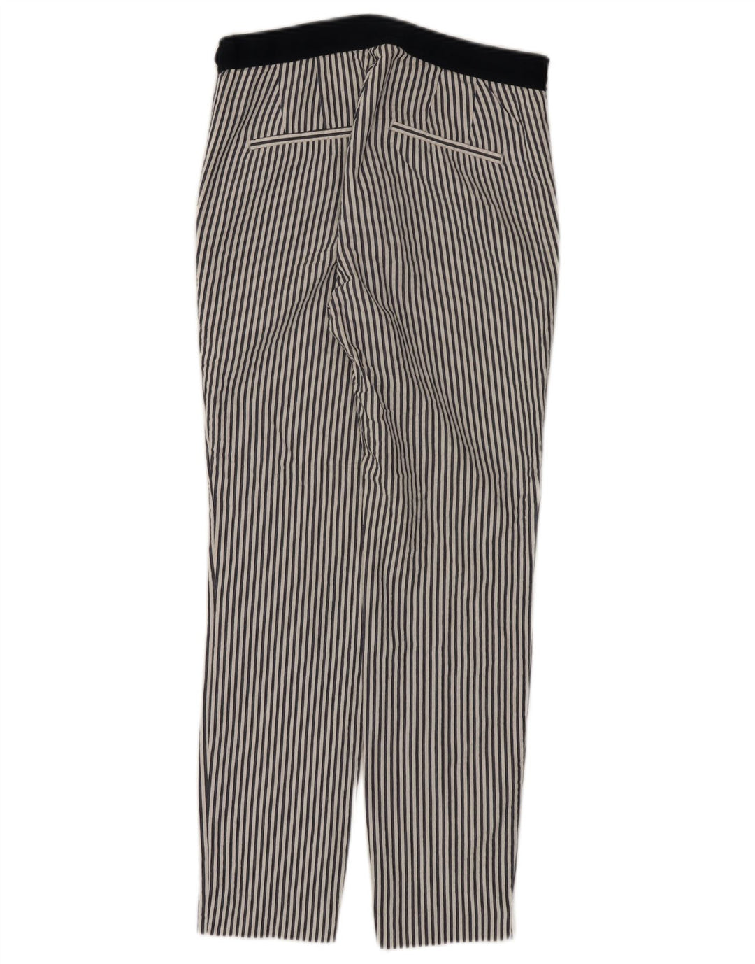 ZARA Slim Chinobukser til kvinder Small W26 L27 Hvidstribet bomuld