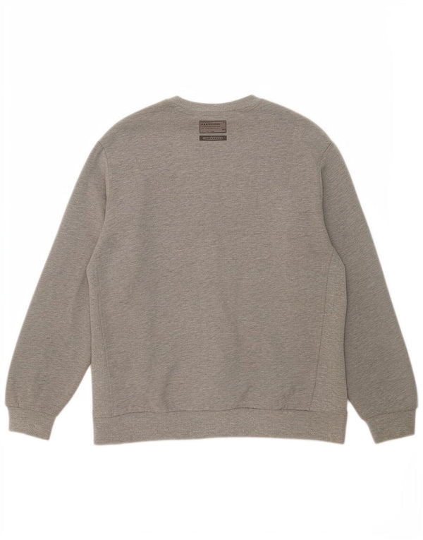 Superdry Womens Grafisk Oversized Sweatshirt Jumper UK 14 Stor Grå Bomuld