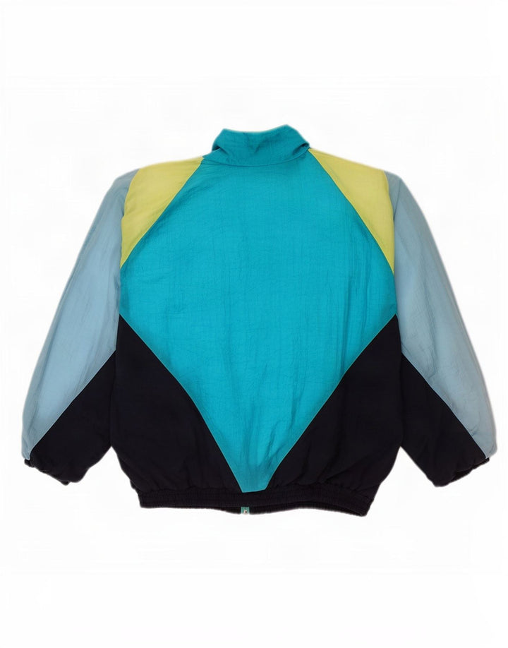Vintage herre Loose Fit træningsdragt Top jakke Lille flerfarvet Colourblock