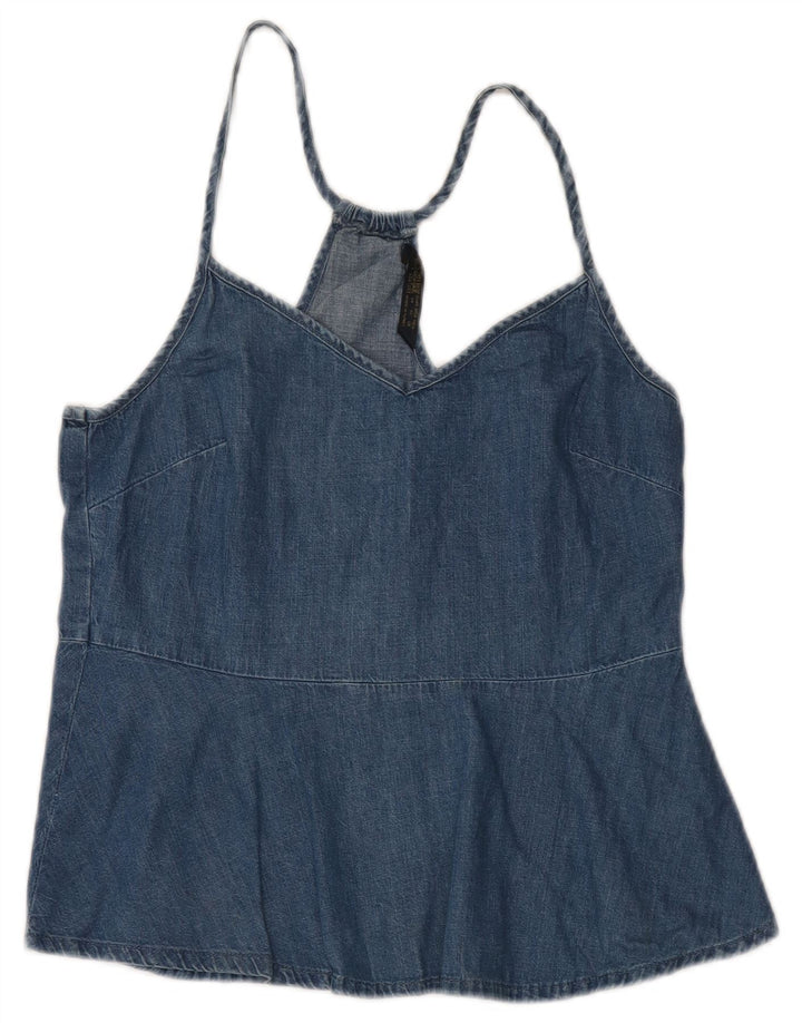 Zara Dame Denim Cami Top UK 12 Medium Blue