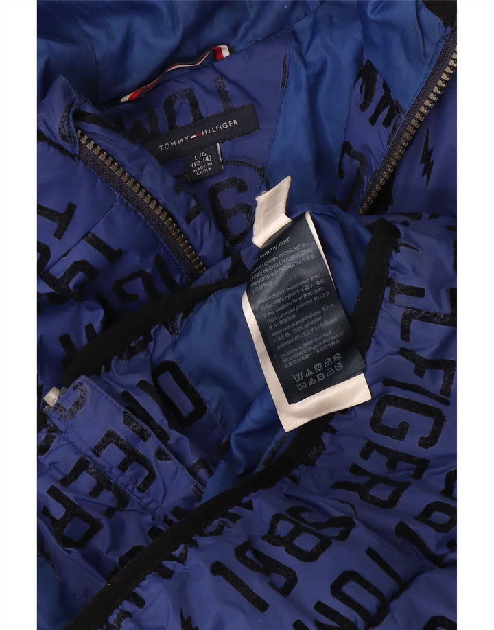 Tommy Hilfiger drenge grafisk polstret jakke 12-13 år stor blå