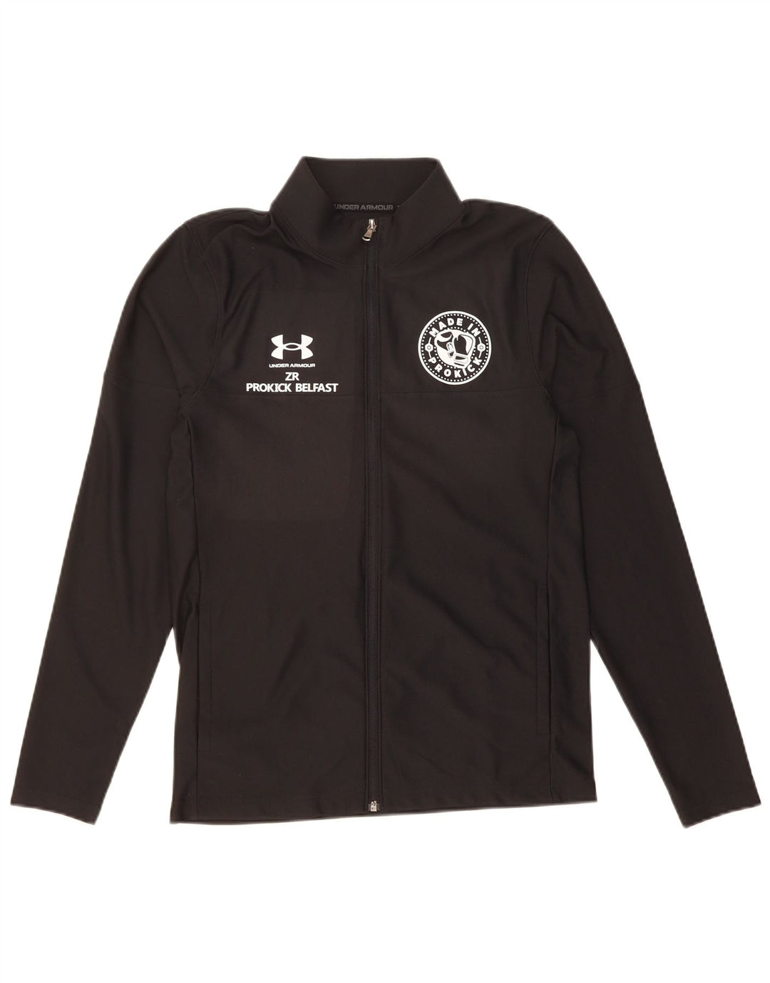 UNDER ARMOUR Mens Graphic Tracksuit Top Jacket Small Black Polyester
