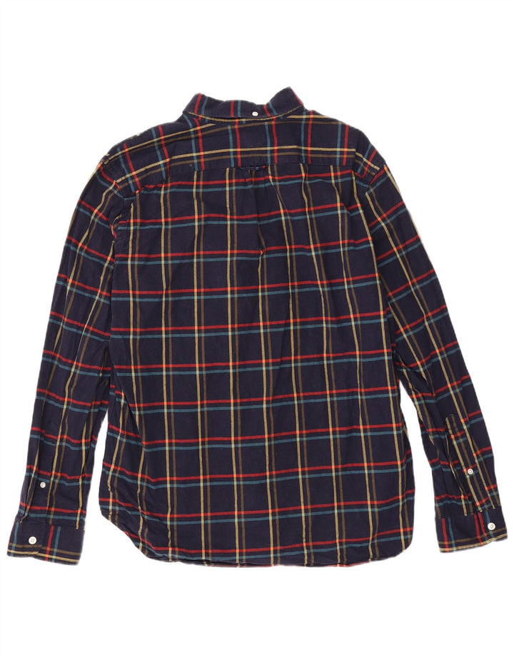 J. Crew Flannelskjorte til mænd Stor marineblå ternet bomuld