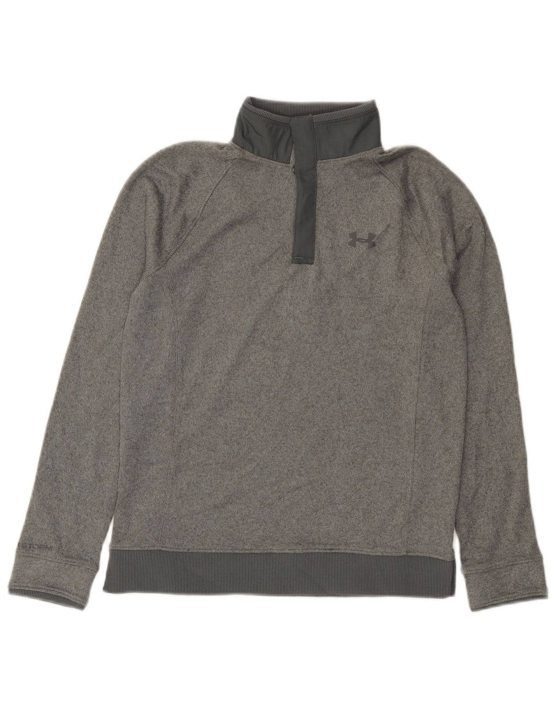 Under Armour Boys Button Neck Sweatshirt Jumper 11-12 Years Large Grå