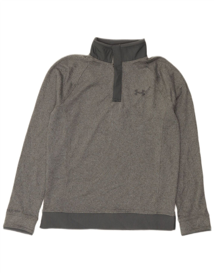 Under Armour Boys Button Neck Sweatshirt Jumper 11-12 Years Large Grå