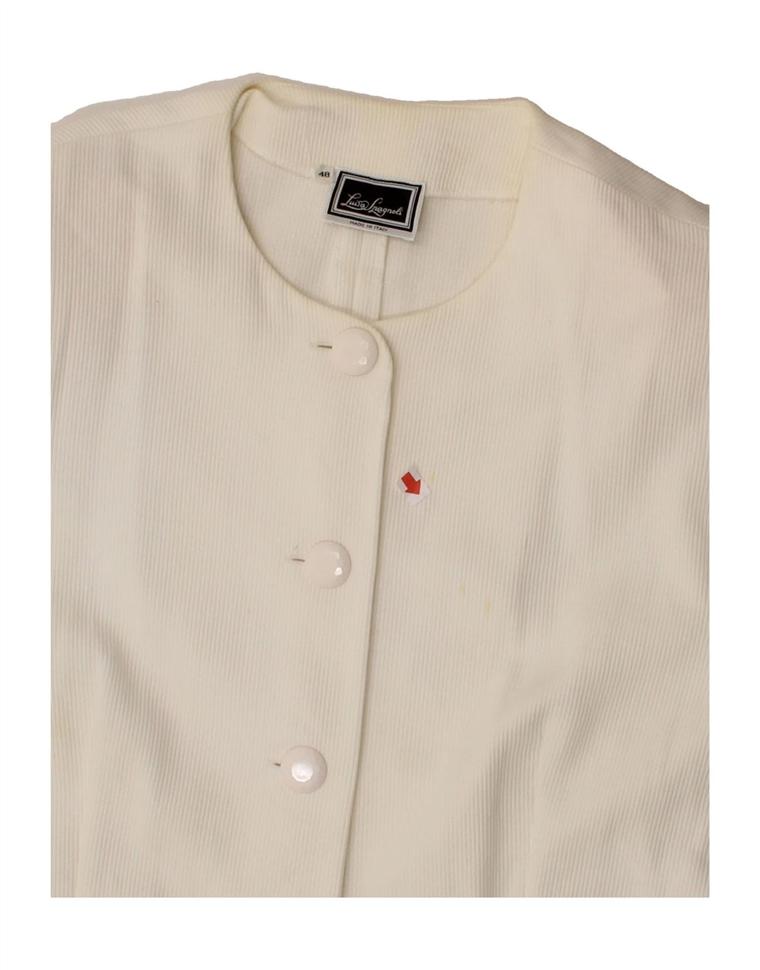 LUISA SPAGNOLI Womens Short Sleeve Blazer Jacket IT 48 XL White Vintage Luisa Spagnoli and Second-Hand Luisa Spagnoli from Messina Hembry 