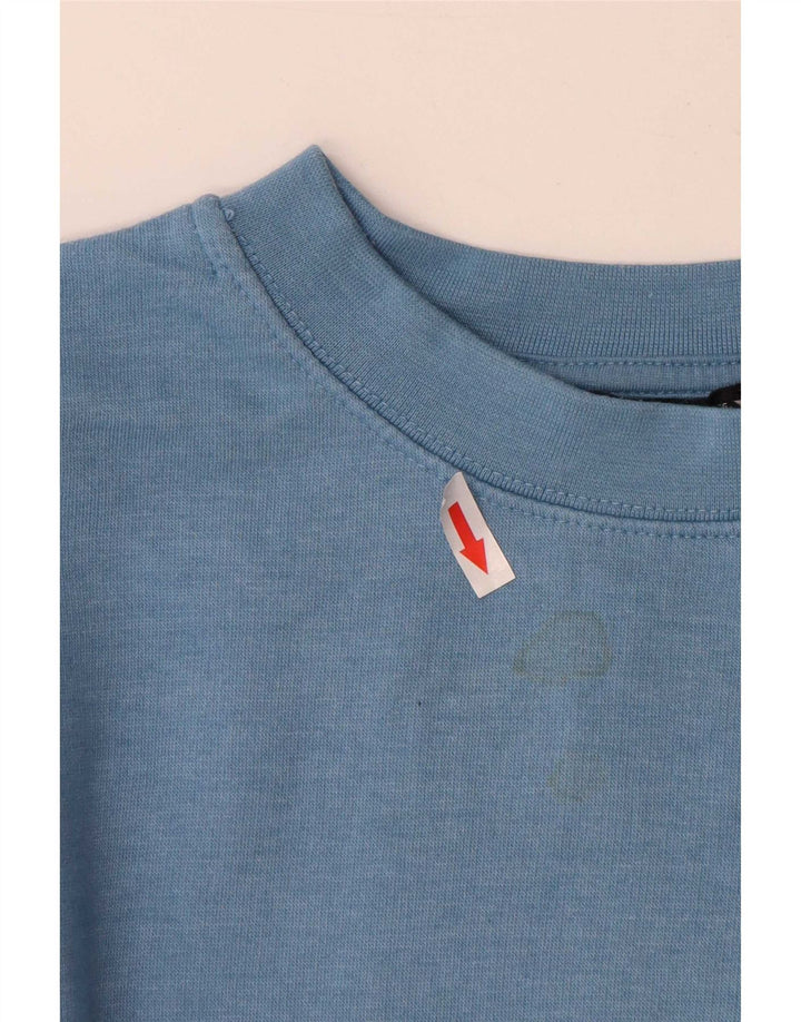Zara Womens Crop Sweatshirt Jumper UK 10 Small Blue Polyester