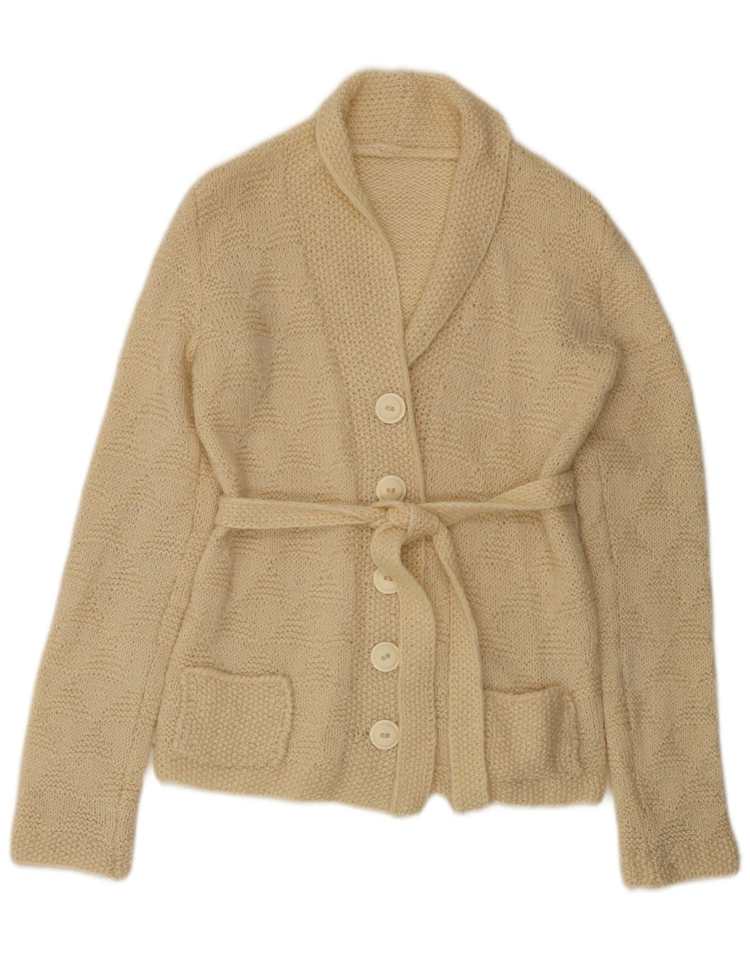 Vintage dame cardigan sweater UK 14 Medium Beige