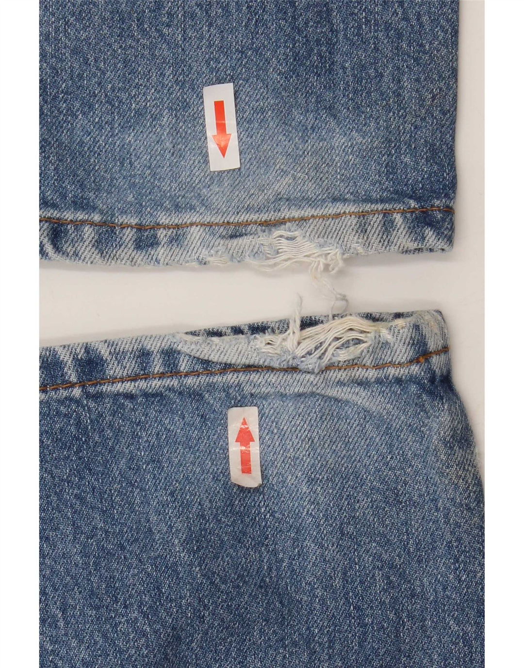Wrangler Herre Texas Distressed Straight Jeans W36 L32 Blå Bomuld