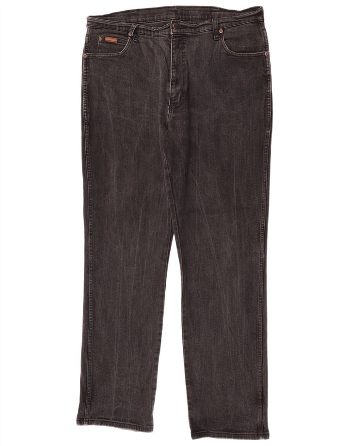 Wrangler Herre Texas Stretch Straight Jeans W38 L34 Grå Bomuld