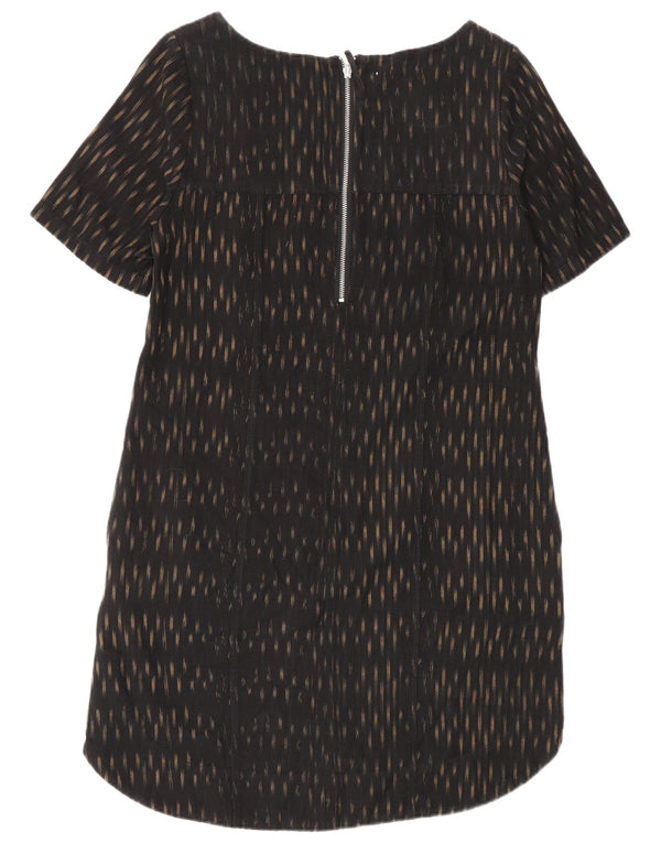 Monsoon Womens Shift Dress UK 12 Mellem sort plettet bomuld