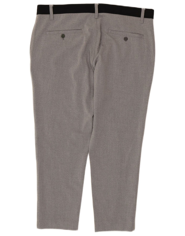 Zara Herre Cropped Trousers XL W34 L25 Grå Colourblock