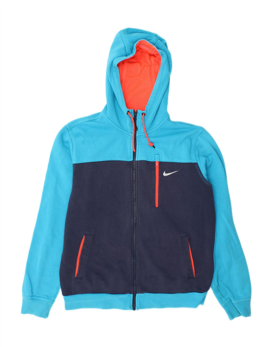 Nike hættetrøje med lynlås til mænd mellemblå Colourblock Bomuld