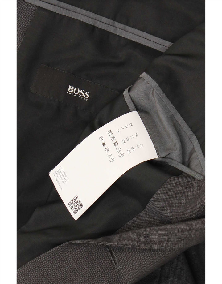 Hugo Boss Herre 2-knaps blazerjakke UK 36 Small Grey Virgin Wool