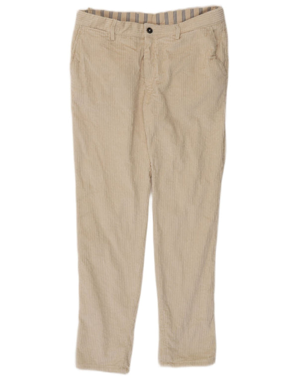 Massimo Dutti Herre Slim Fit Corduroy Bukser EU 44 Large W34 L31 Off White