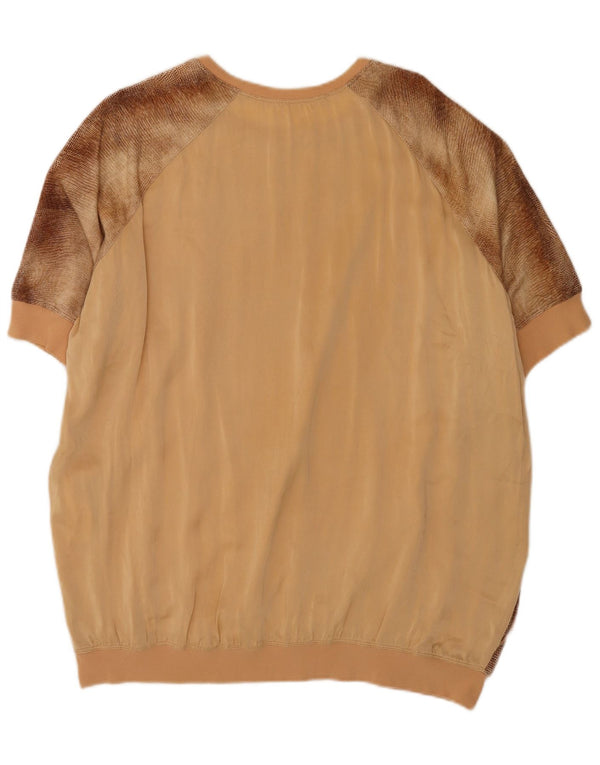 Elisabetta Franchi Dame Oversized bluse Top IT 42 Medium Brun Tie Dye
