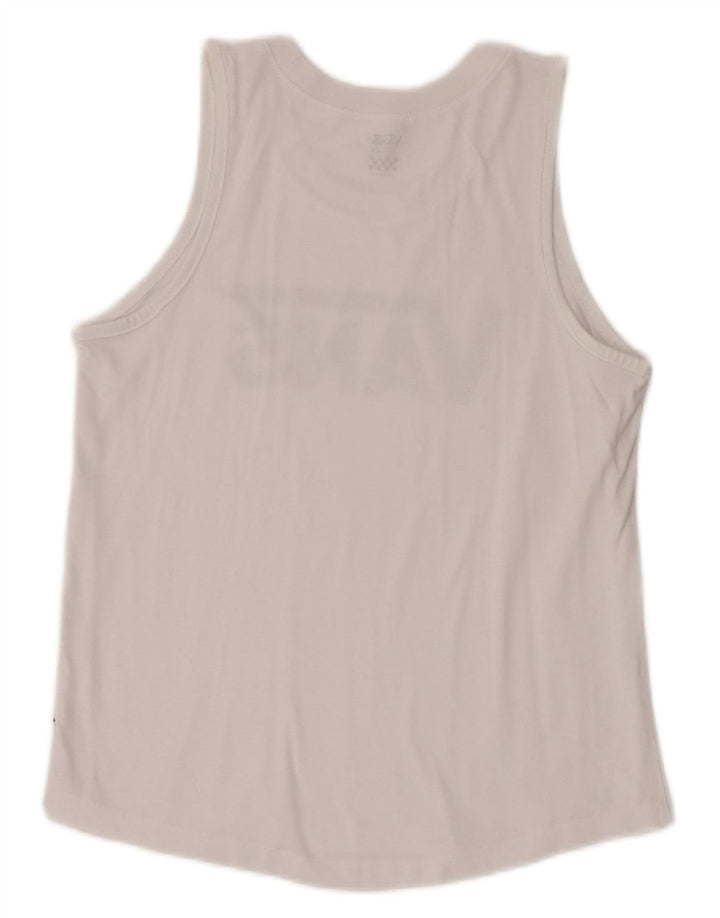 VANS Dame Grafisk Vest Top UK 12 Medium White