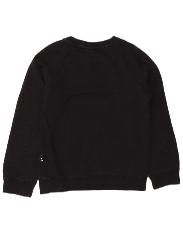 NIKE Girls Air Graphic Sweatshirt Jumper 8-9 Years Small Black Cotton
