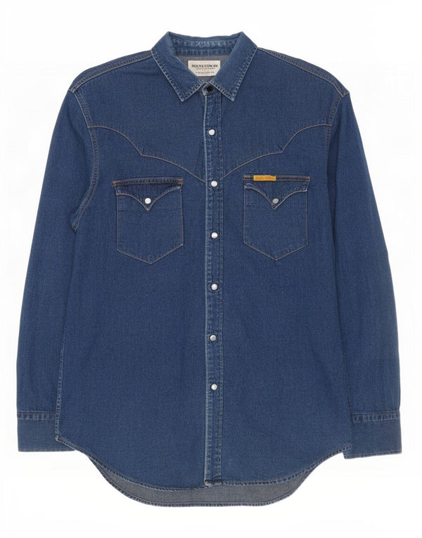 Edwin Mens Denim Shirt Medium Navy Blue Cotton