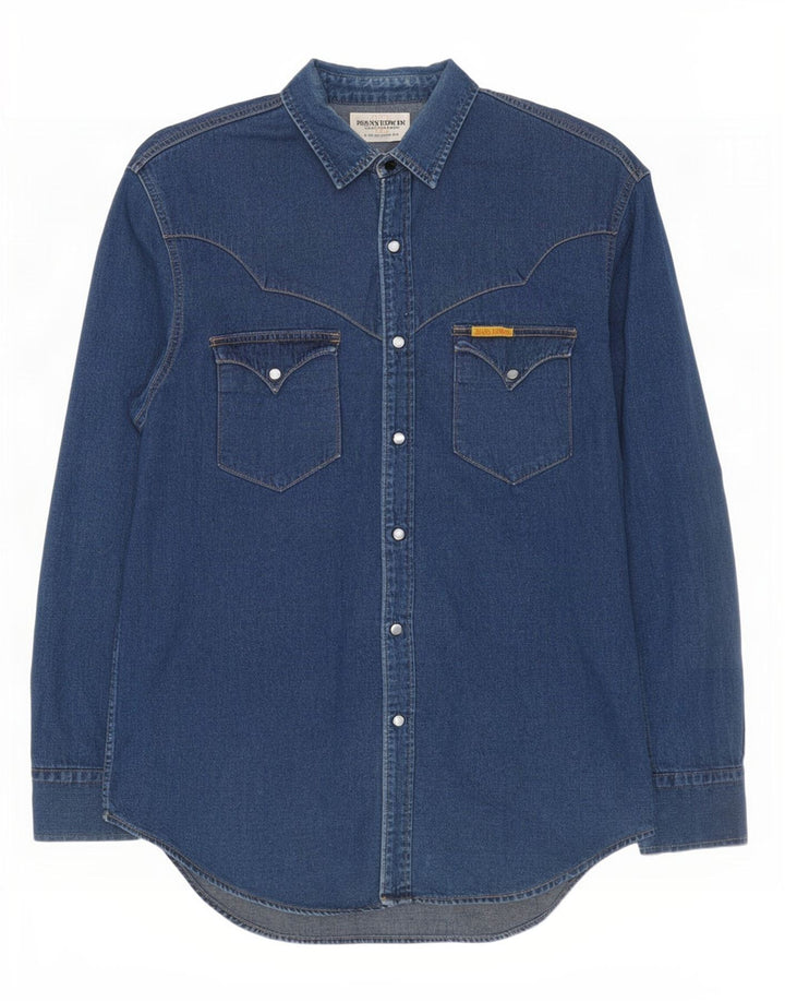 Edwin Herre denimskjorte Medium Navyblå Bomuld