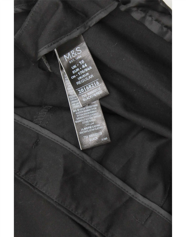 Marks & Spencer Dame Regular Capri Bukser UK 16 Large W34 L21 Sort
