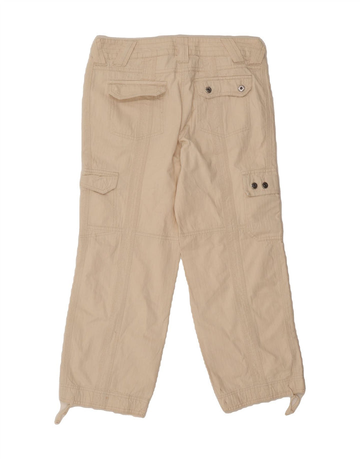VINTAGE Womens Straight Cargo Cropped Trousers W32 L25 Off White Vintage Vintage and Second-Hand Vintage from Messina Hembry 