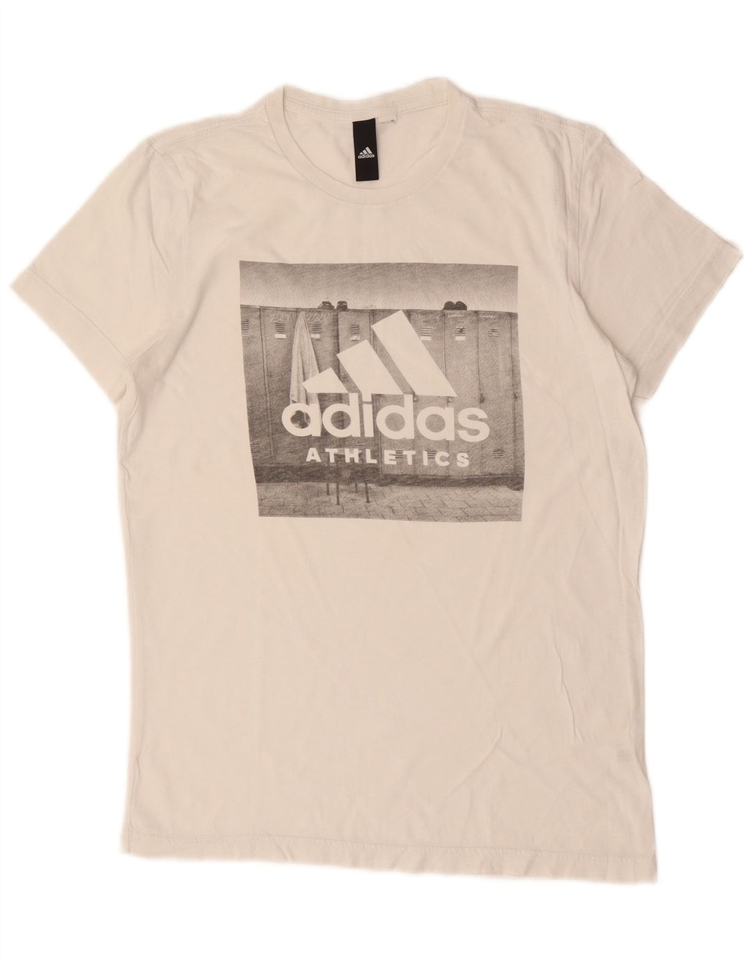 Adidas Grafisk T-shirt top til mænd, lille hvid bomuld