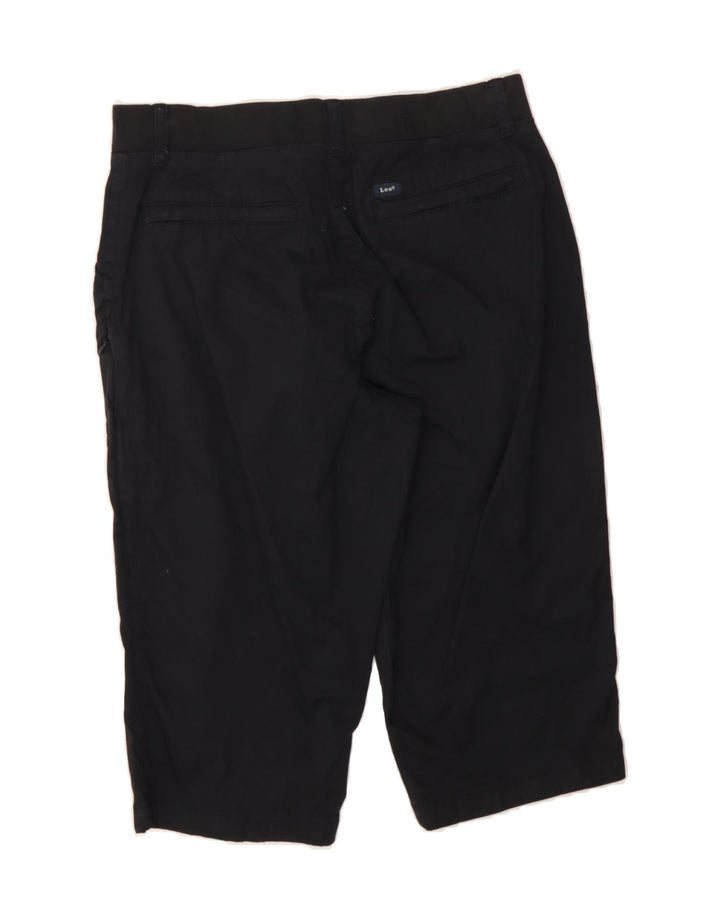 LEE Womens Mid Rise Relaxed Fit Bermuda Shorts US 10 Large W32 Black Vintage Lee and Second-Hand Lee from Messina Hembry 