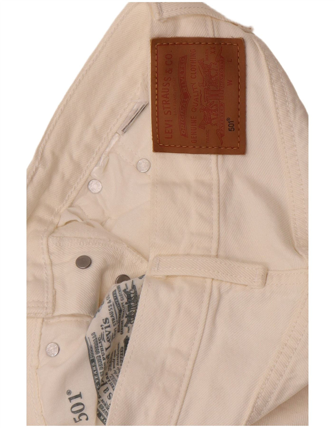 Levi's Dame 501 Straight Jeans W26 L26 Hvid