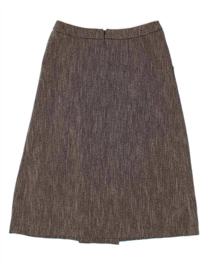 KLASS Womens A-Line Skirt UK 14 Large  Black Herringbone Polyester Vintage Klass and Second-Hand Klass from Messina Hembry 
