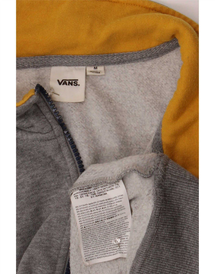 Vans Herre Grafisk Zip Neck Sweatshirt Jumper Medium Grå Bomuld