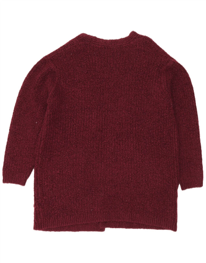 Marks & Spencer Dame Oversized Open Cardigan Sweater UK 16 Large Maroon