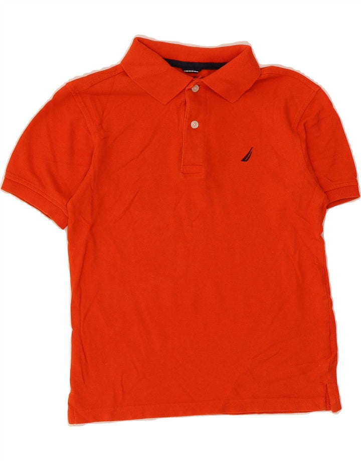 NAUTICA Boys Polo Shirt 7-8 Years Small Orange Cotton Vintage Nautica and Second-Hand Nautica from Messina Hembry 
